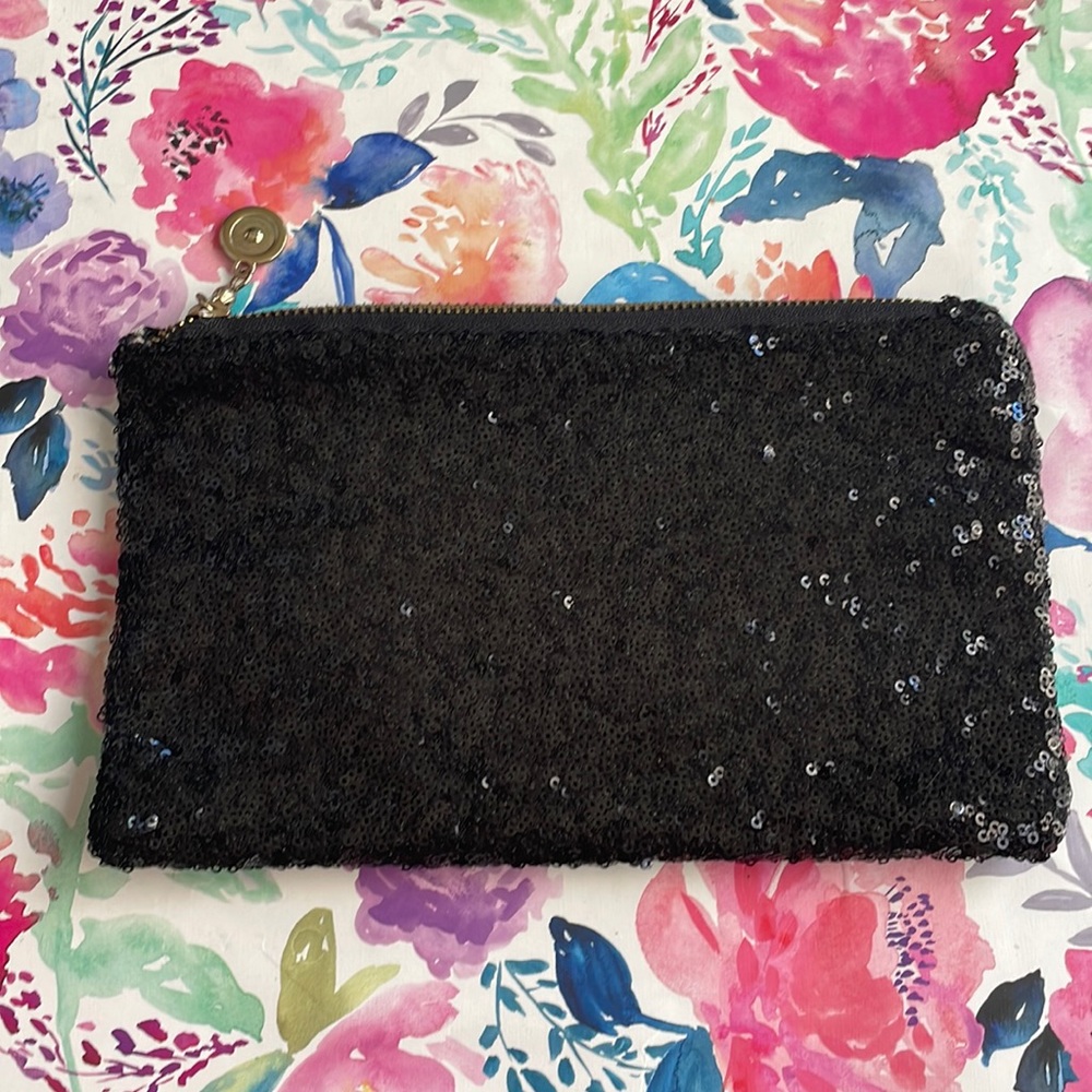 Sequin clutch/zipper pouch